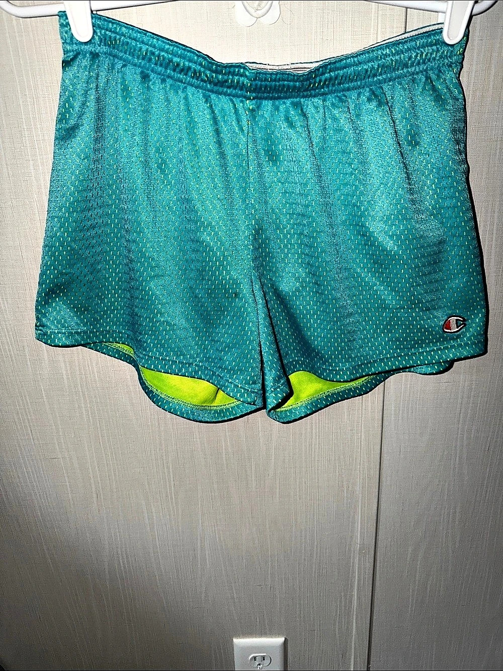 Champion woman’s Athletic Shorts Blue & Green Size small